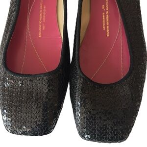 Kate Spade RARE Vintage SEQUIN Flats Newman Marcus 100th Anniversary, Black, 6